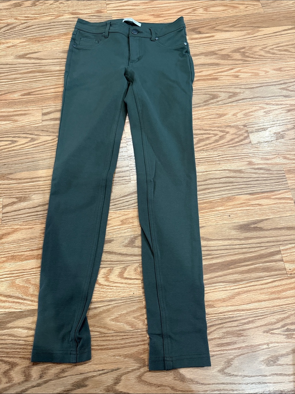 Olive Green Slim Stretch Pants